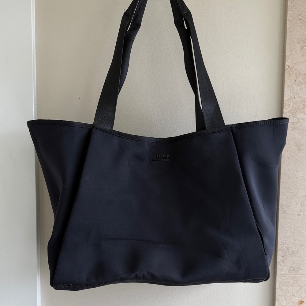 Aimee Kestenberg Black neoprene laptop gym Tote Bag